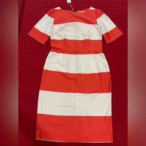 NWT Corilynn striped coral and white short sleeve dress. Size 10.